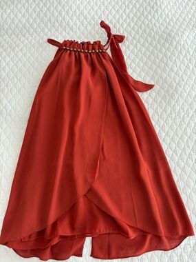 Burnt orange Tie-Neck Halter Top